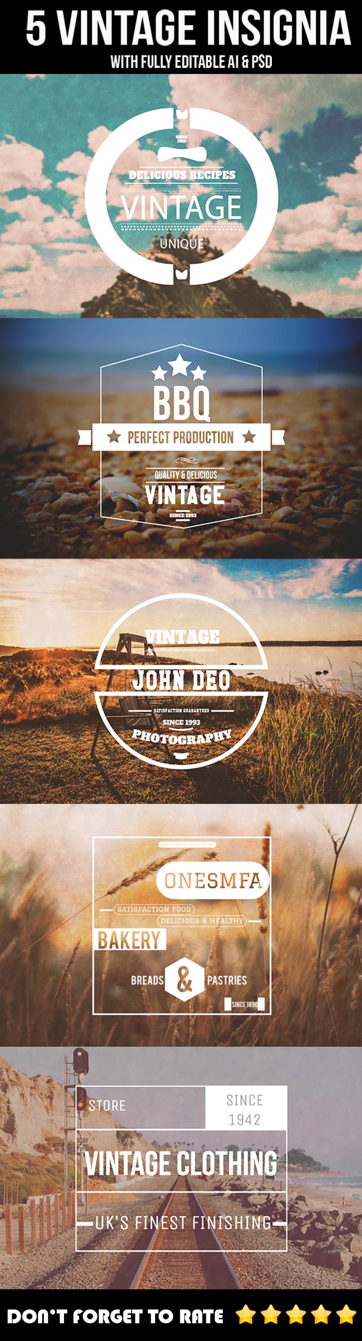 5 Free Retro Insignia Logo Badges