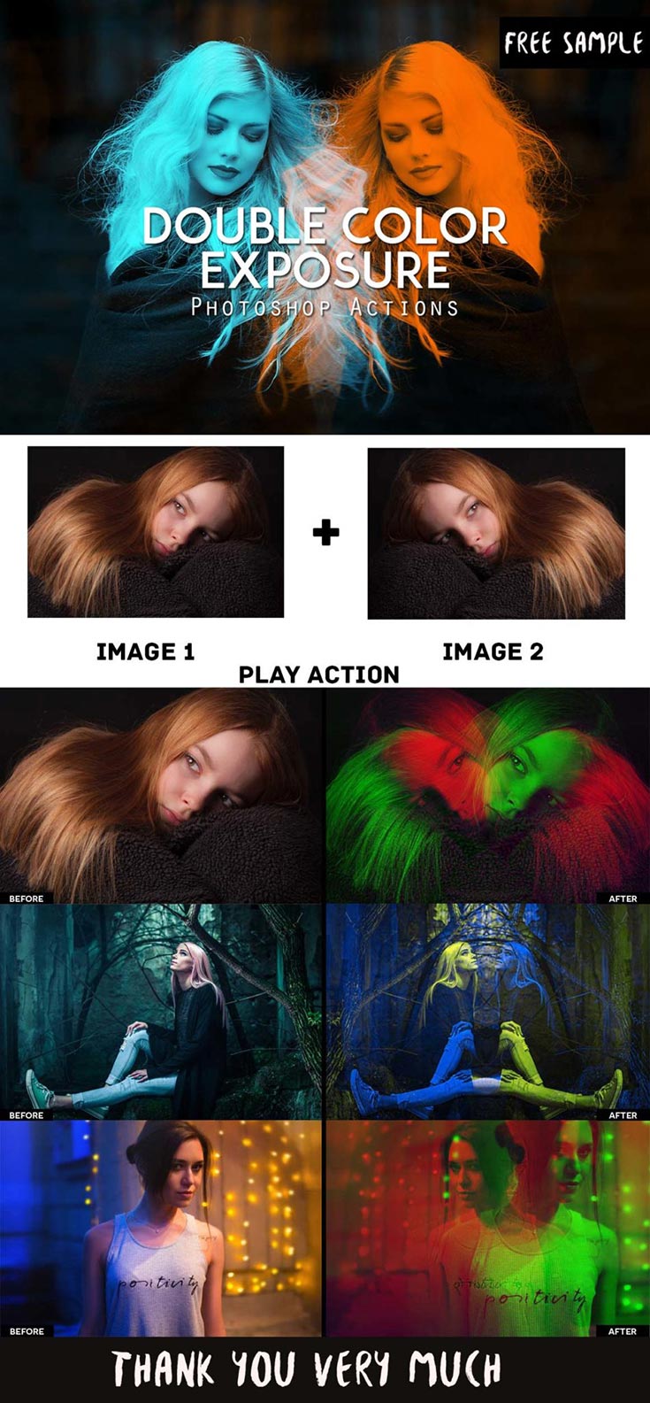 Free Double Color Exposure Actions