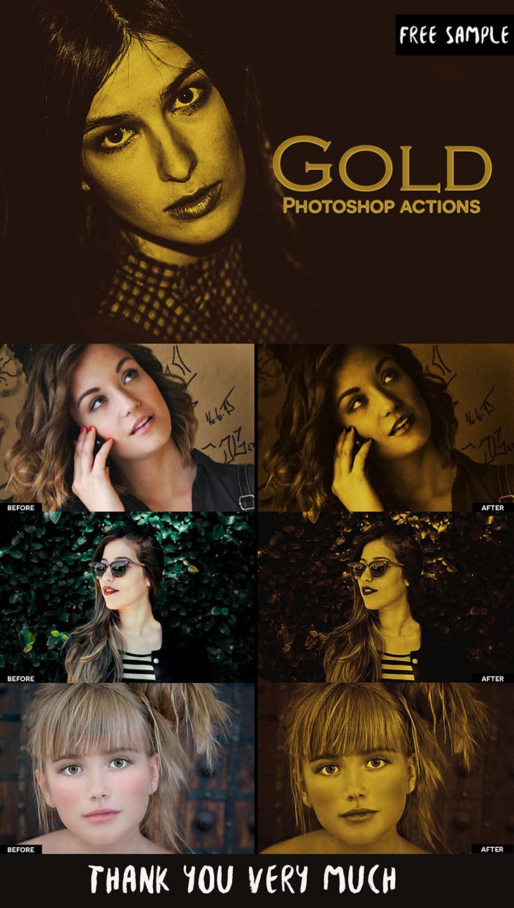 Free Gold Photoshop Actions