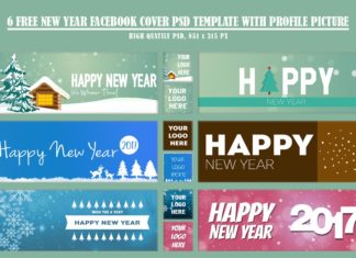 6 Free New Year Facebook Timeline Cover Template