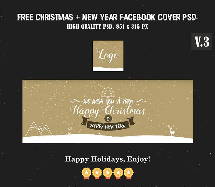 Free Christmas New Year Facebook Covers Ver. 31