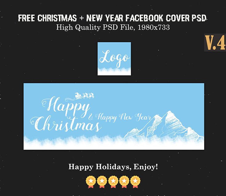 Free Christmas New Year Facebook Covers Ver. 4 1