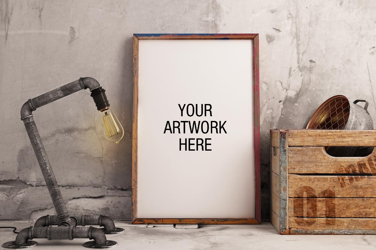 Download Free Frame Mockup With Industrial Lamp Style Creativetacos