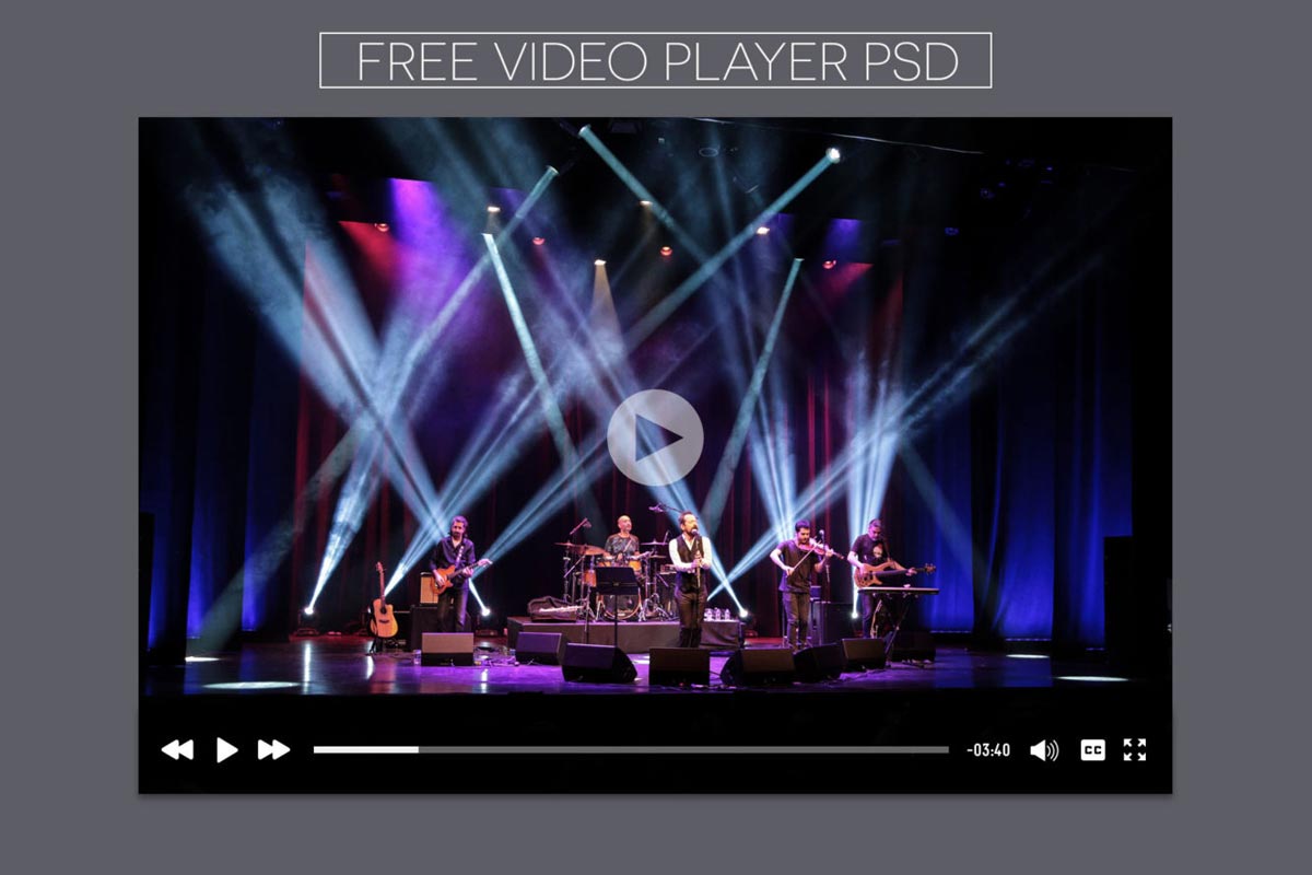 Free Video Player PSD Template