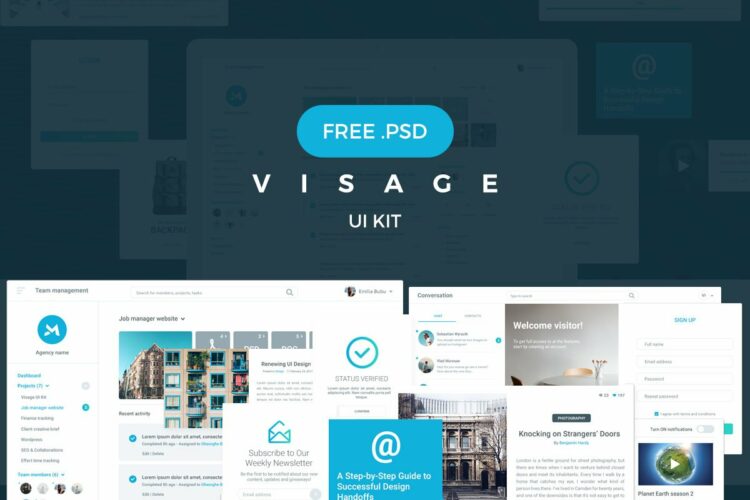Visage UI Kit | FREE | 70+ Elements