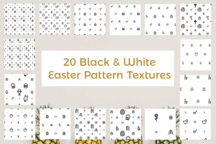 20 Free Colorless Easter Pattern Textures