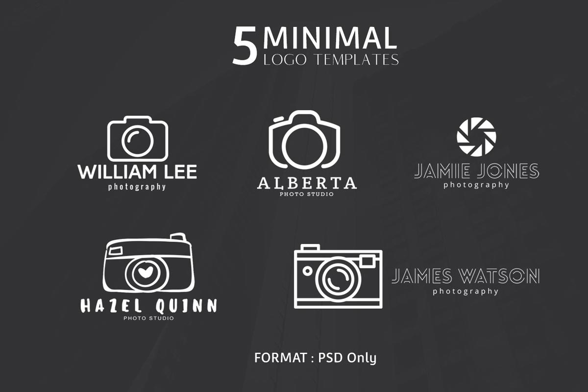 5 Free Minimal Photography Logos