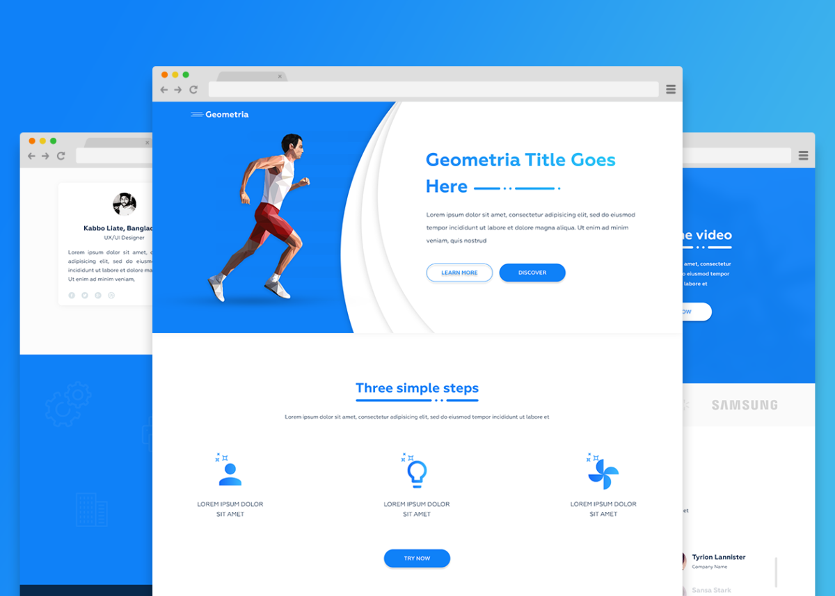 Free Runner Onepage – PSD Templates