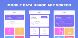 Free Mobile Data Usage App Screen UI