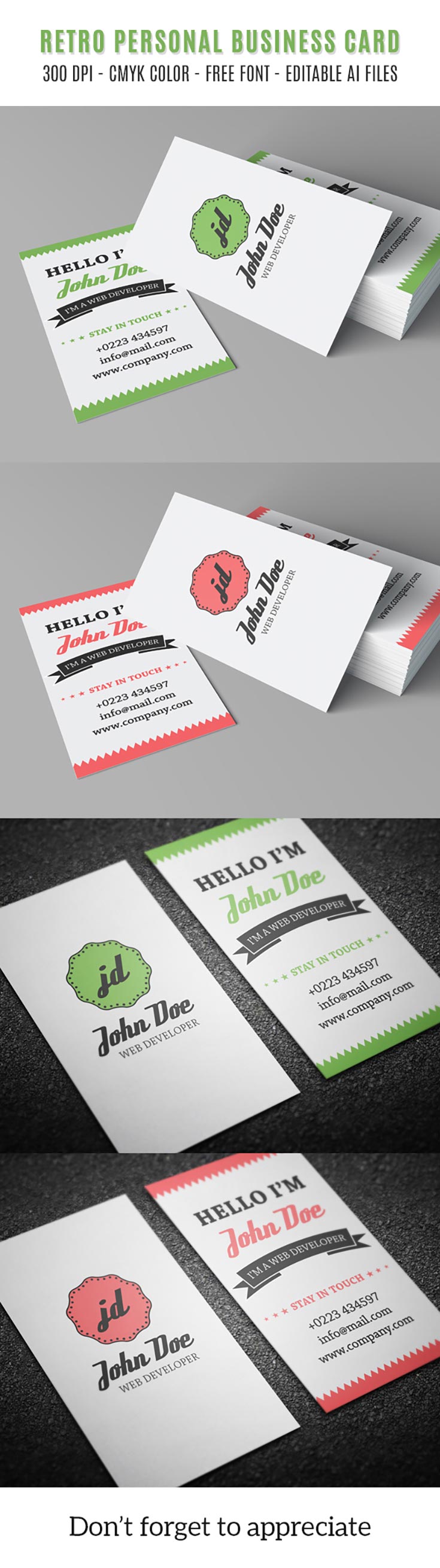 Free Retro Personal Business Card
