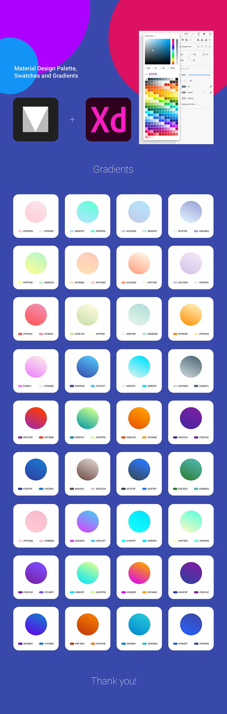 Material Design Palette, Swatches and Gradients