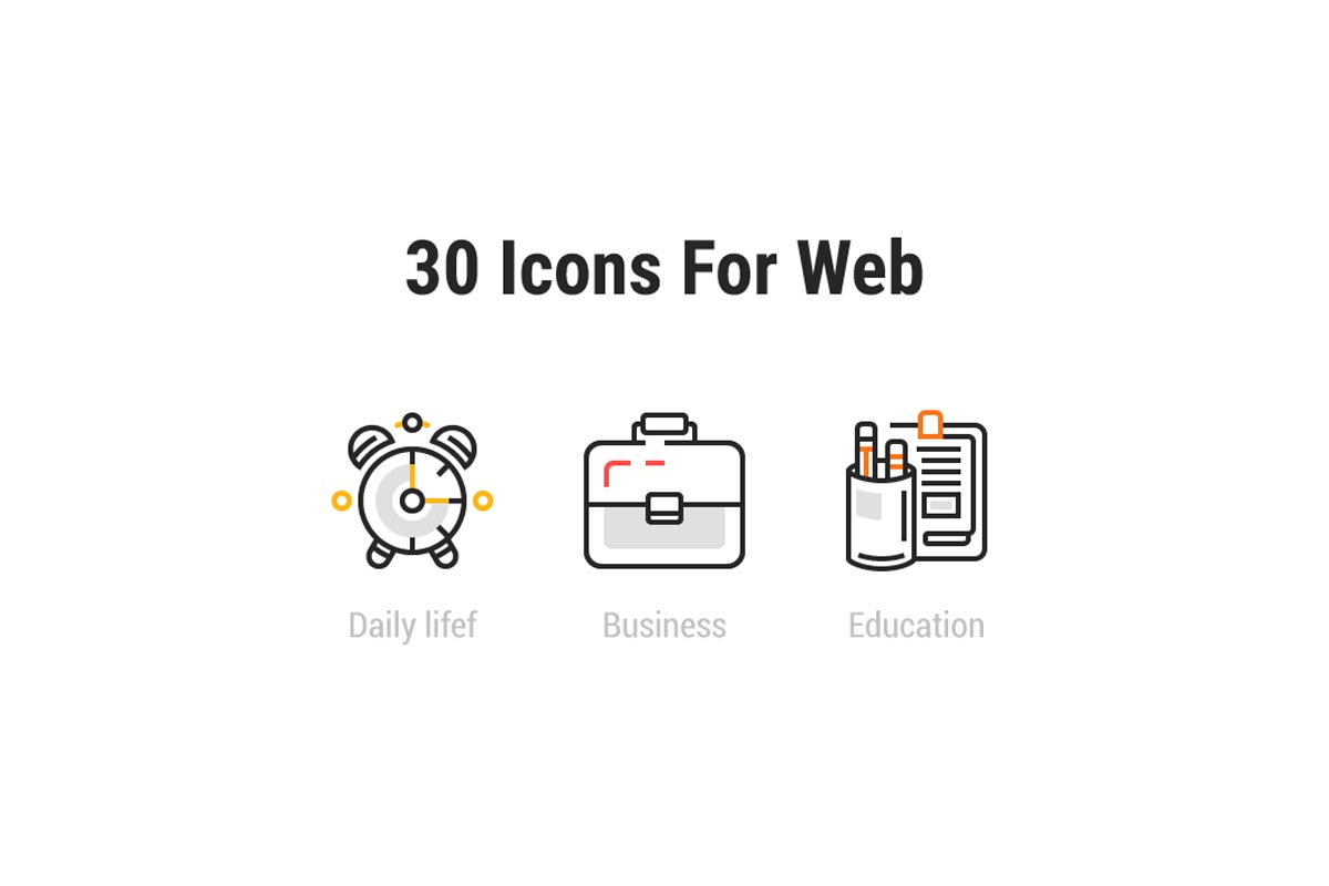 30 Free Web Design Vector Line Icons