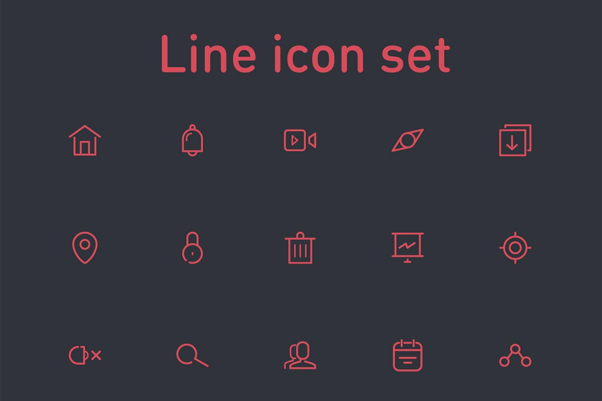 65 Free Line Icons Set