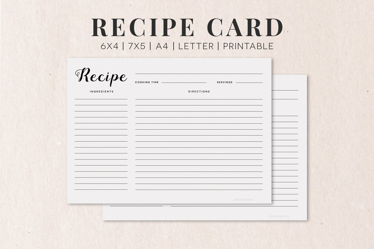 Fillable Recipe Card Template Professional Sample Template