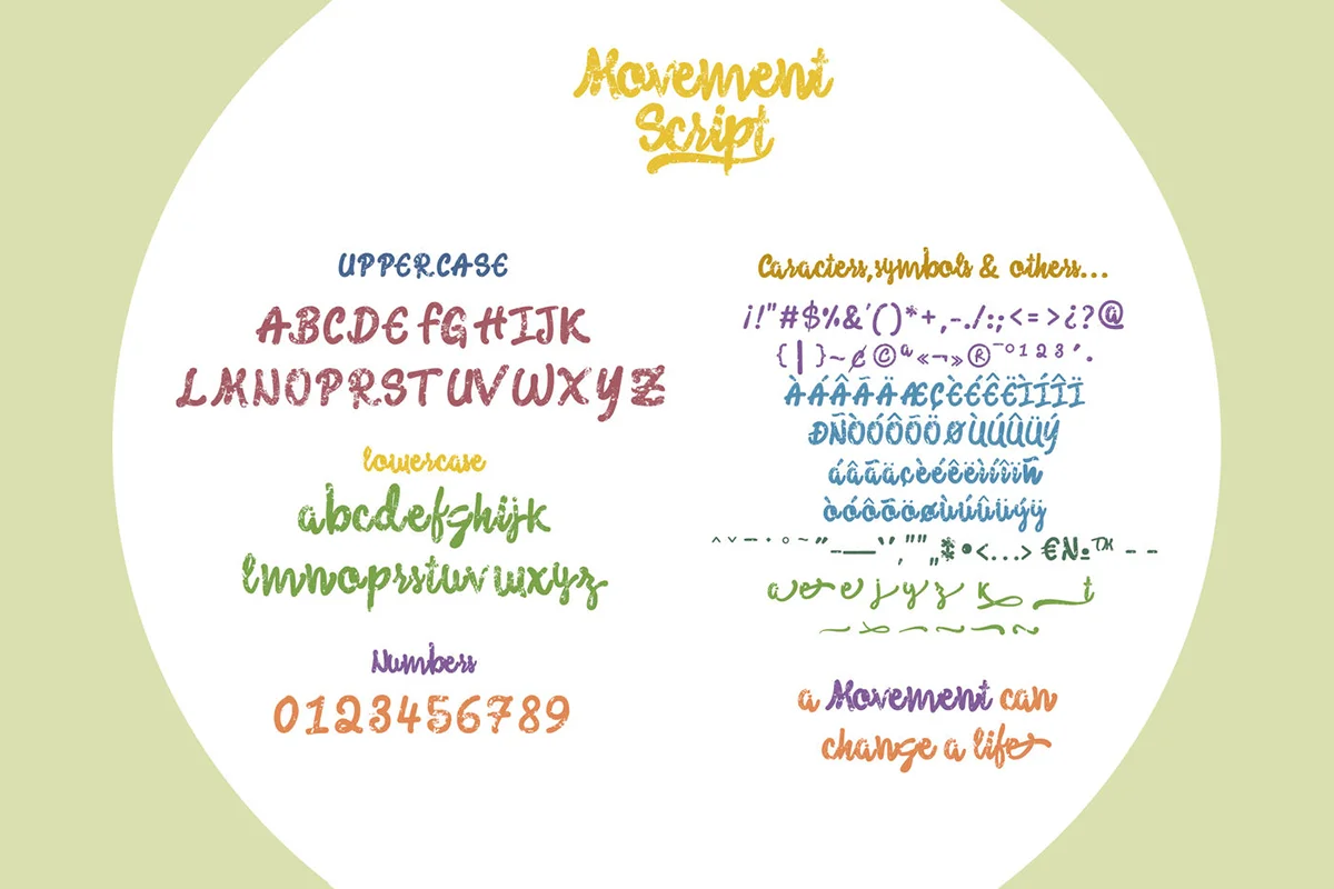 Movement Handletter Script Font Preview 5