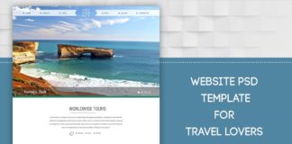 Free Travel Website PSD Template