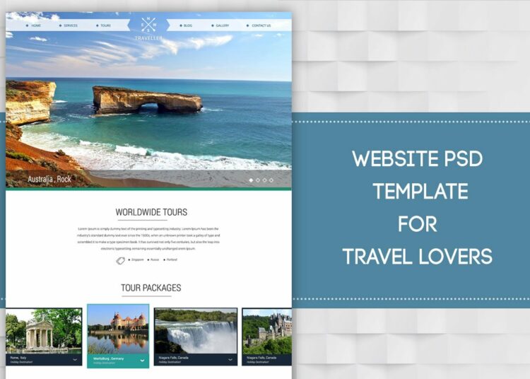 Free Travel Website PSD Template