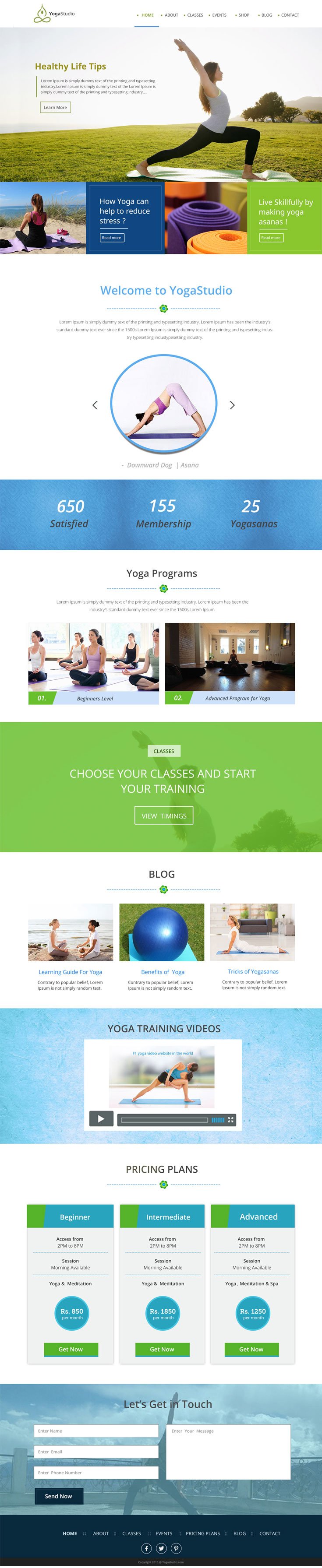 Free Yoga Studio PSD Template