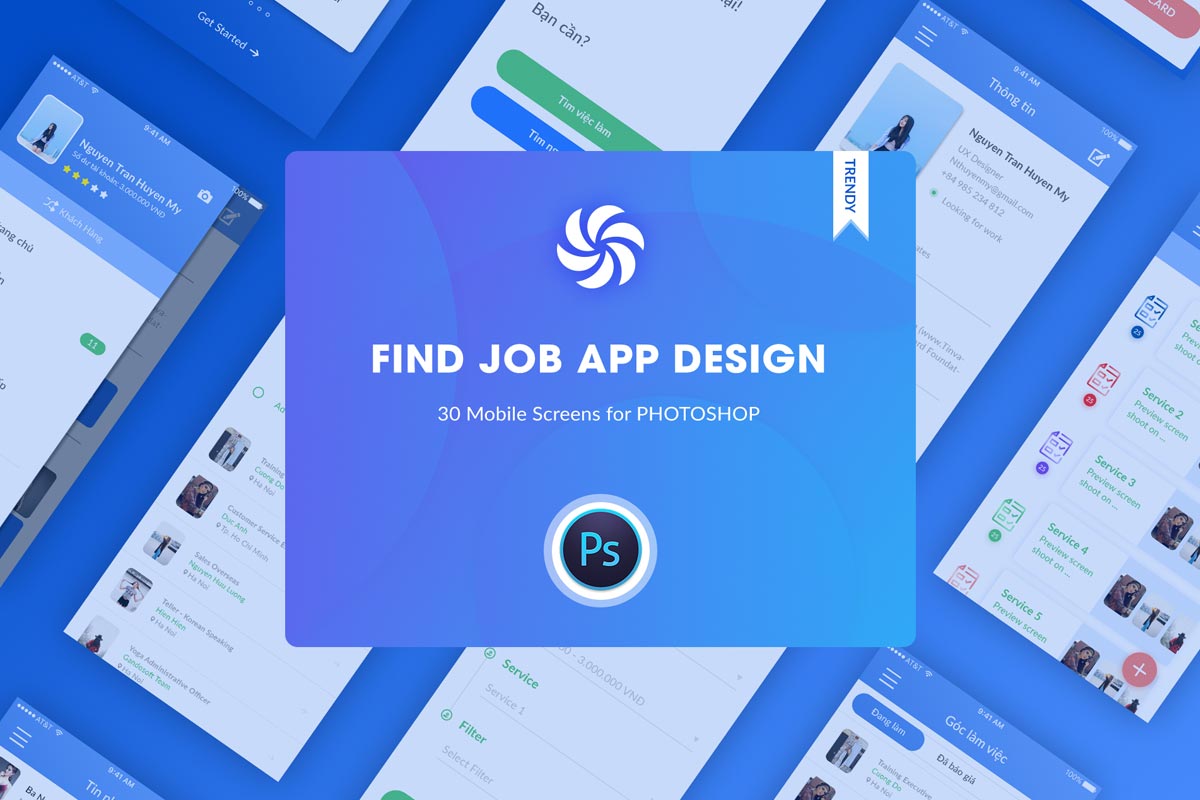 Free Find Job Application Design UI