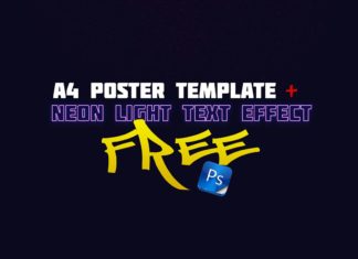 Poster Template Neon Text Effect