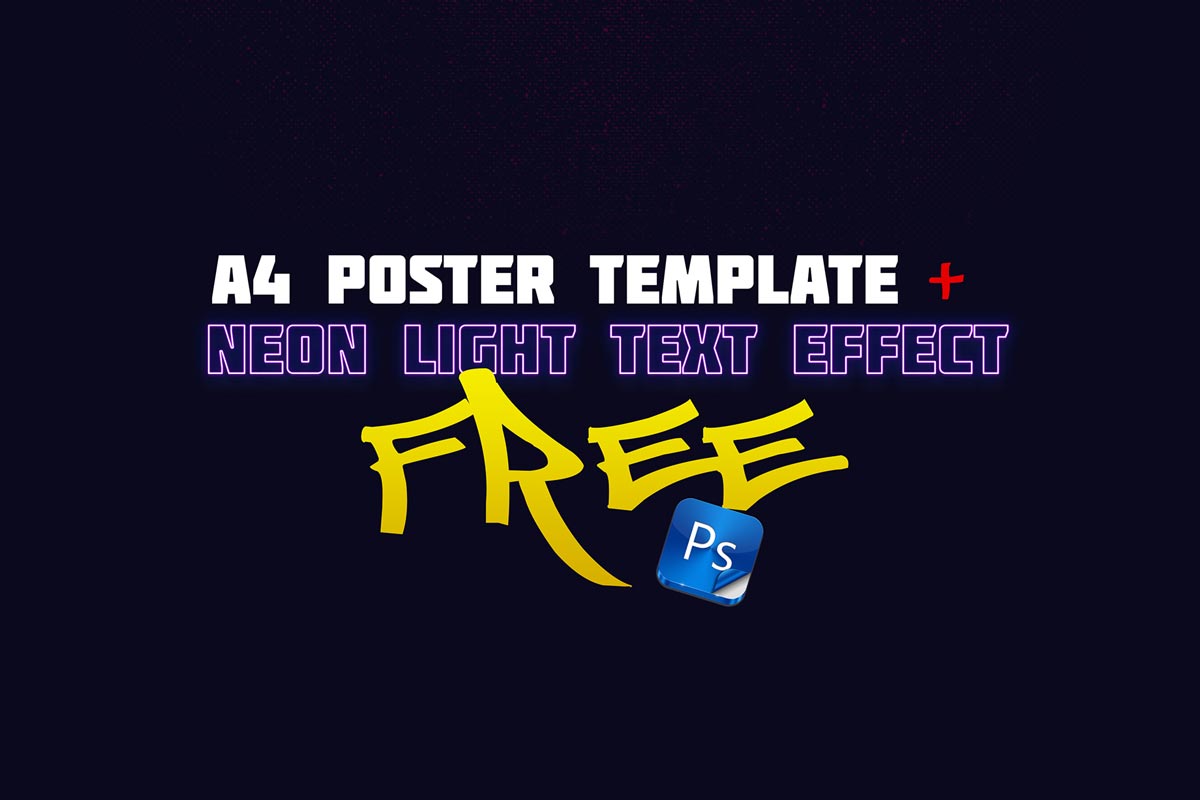 Poster Template Neon Text Effect