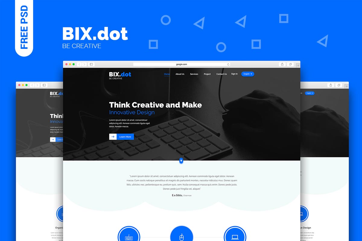 Free Bixdot Home Page PSD Template