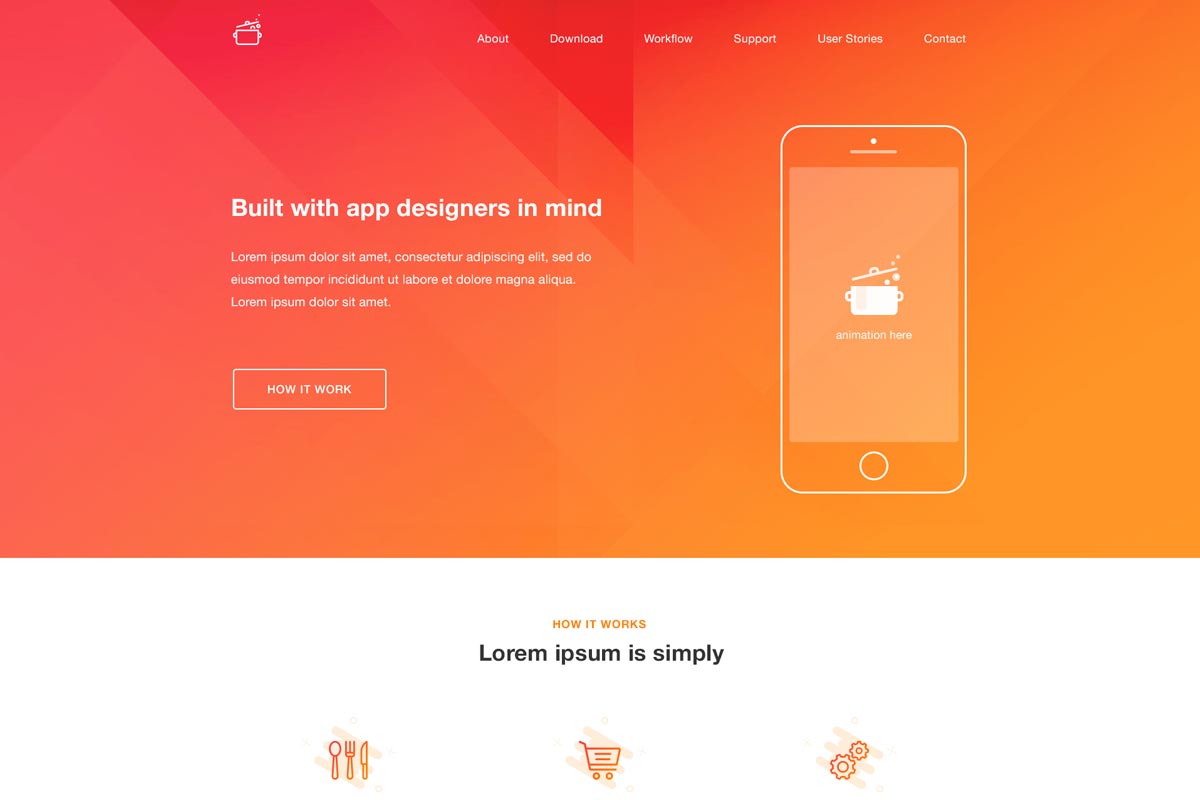 Free Cook Landing Page Project PSD