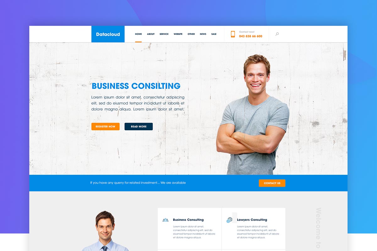 Free Datacloud Home Page Redesign PSD