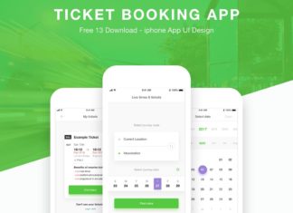 Free Ticket Booking App XD Templates