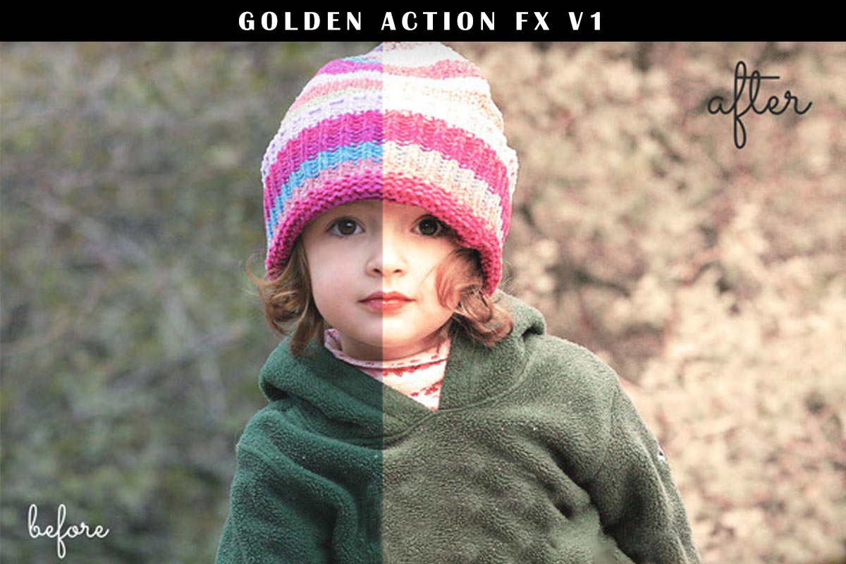 Free 3 Golden Photoshop Actions Ver. 1
