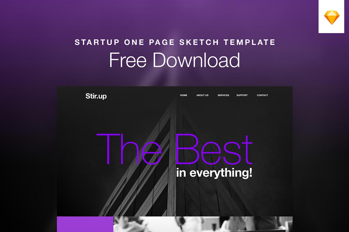 Free Startup One Page Sketch Template