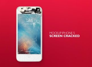 Free iPhone Screen Cracked Mockup
