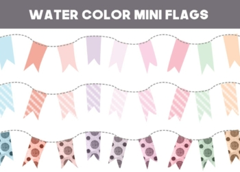 36 Free Water Color Mini Flag
