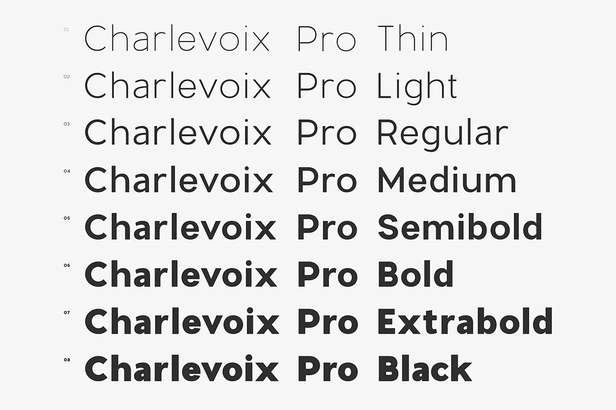 Charlevoix Pro Display Font Preview 3