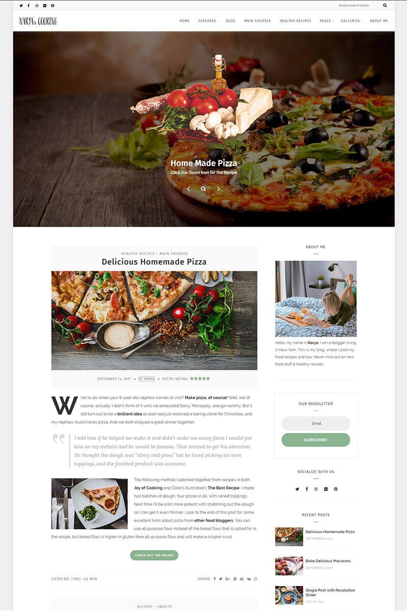 Narya - Food Blog For Cooks WordPress Theme
