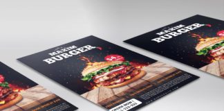 Free Burger Restaurant Flyer PSD Template