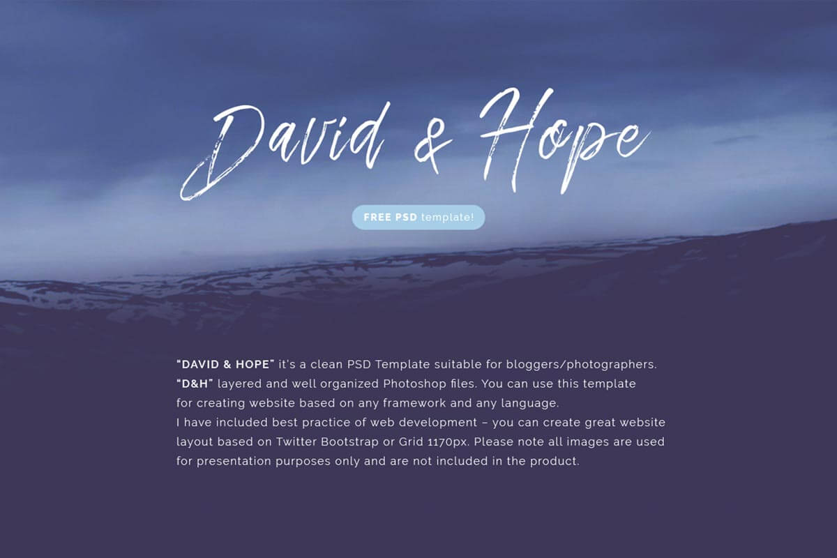 Free David Hope PSD Template