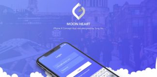 Moon Heart Mobile App Social Images Sharing XD