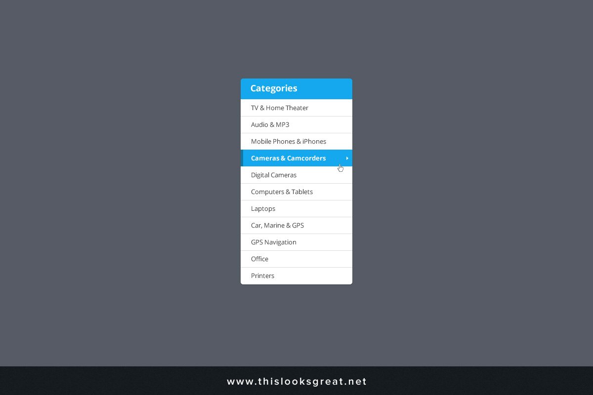 Free Simple Category Sidebar PSD Template