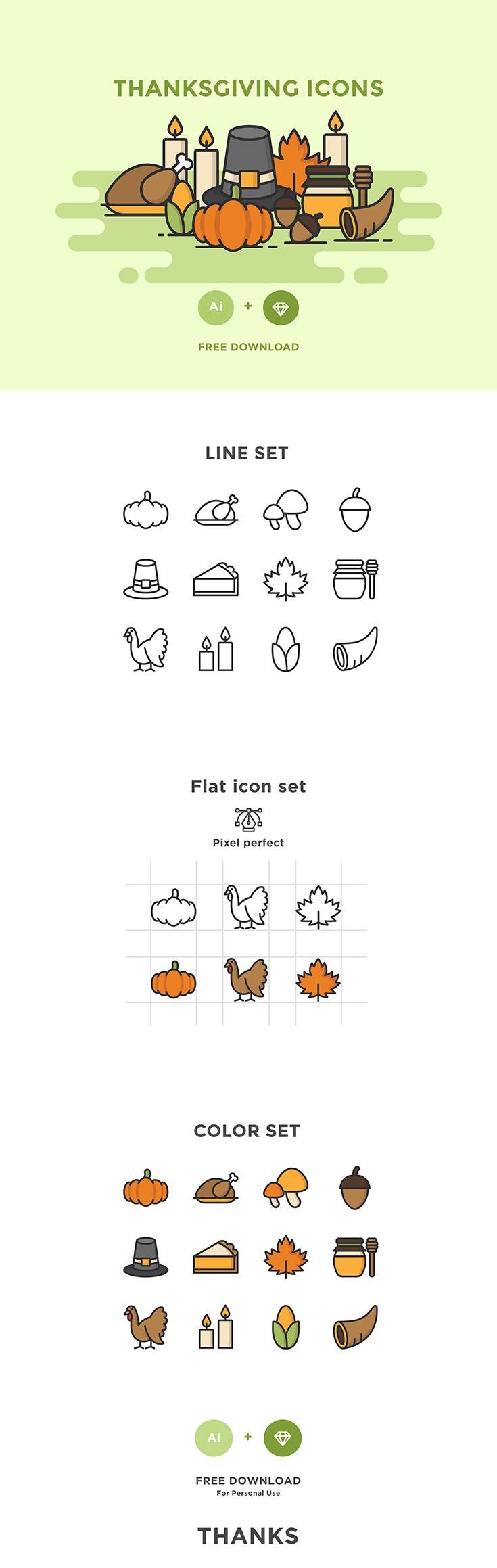 Free Thanksgiving Icons Pack