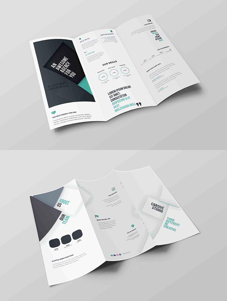 Free Tri-Fold Brochure PSD Template