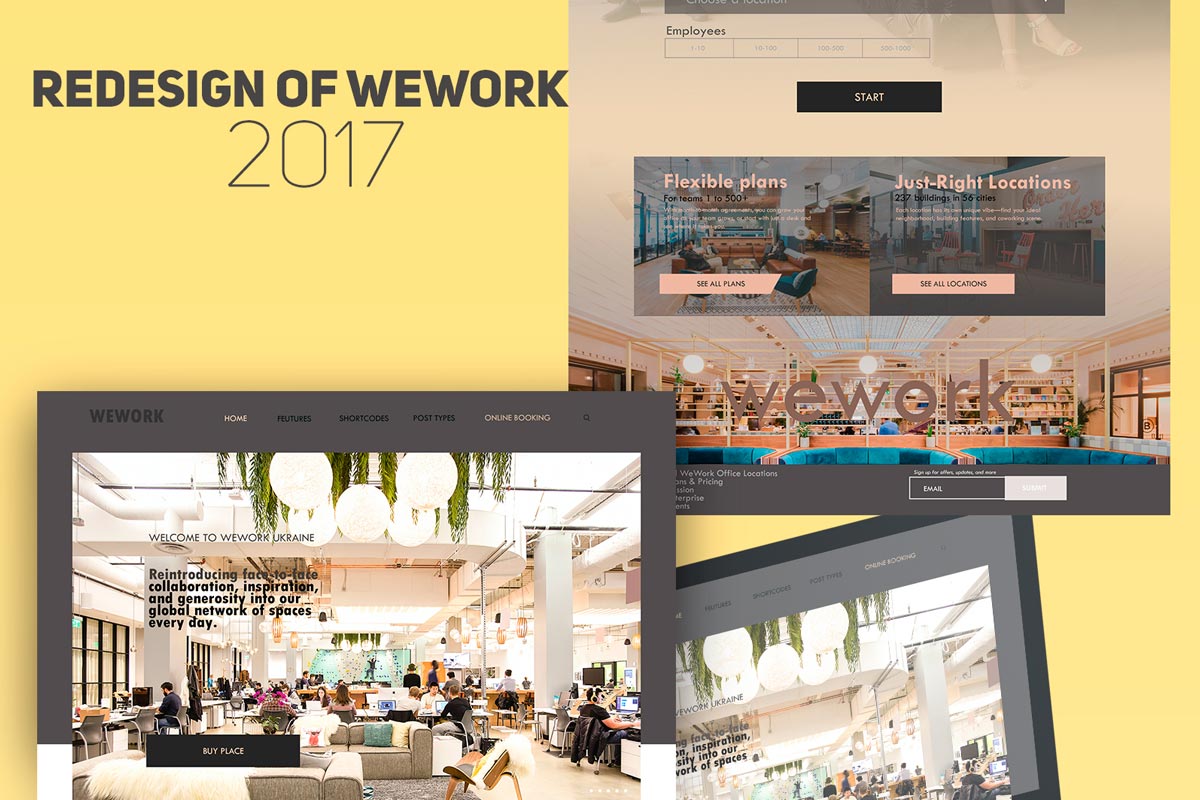 Free WeWork Redesign PSD Template