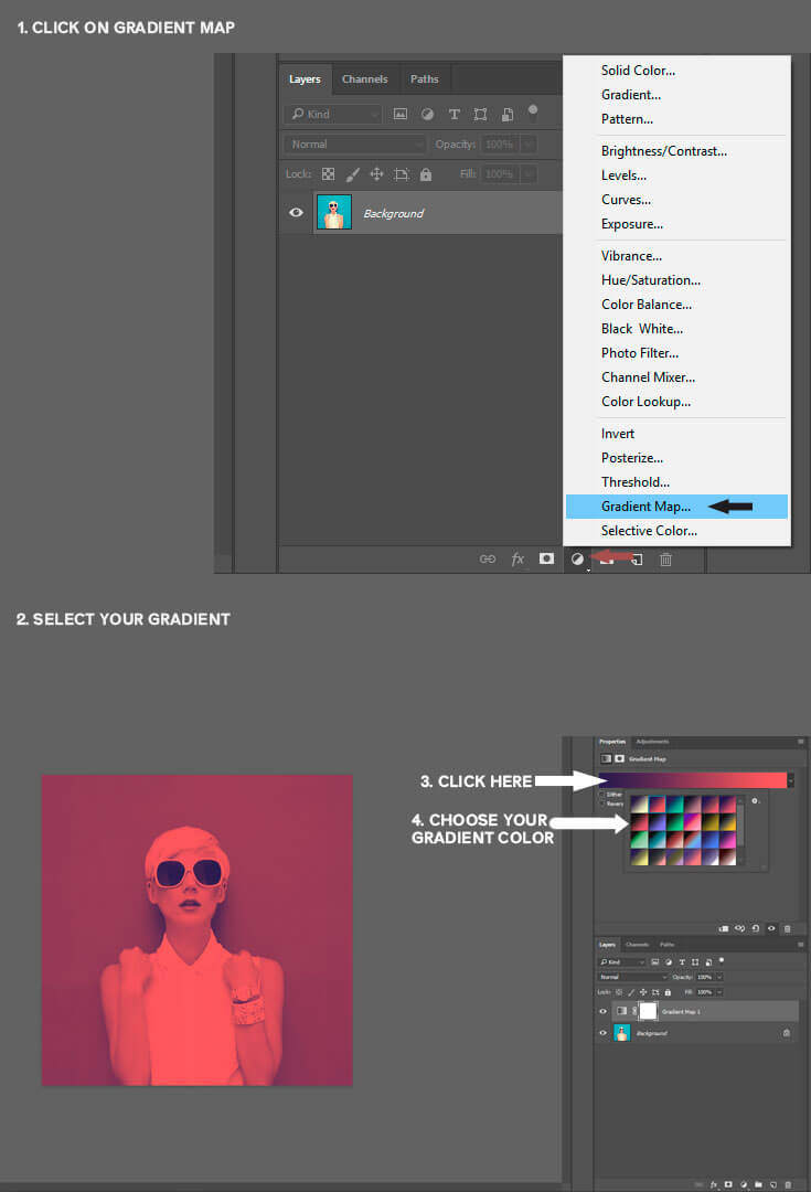 26 Free Duotone Gradient Presets for Adobe Photoshop