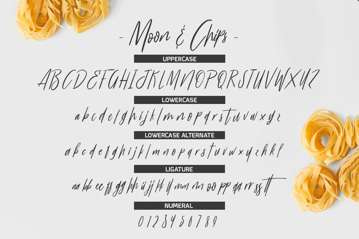 Moon and Chips Script Font Preview 4