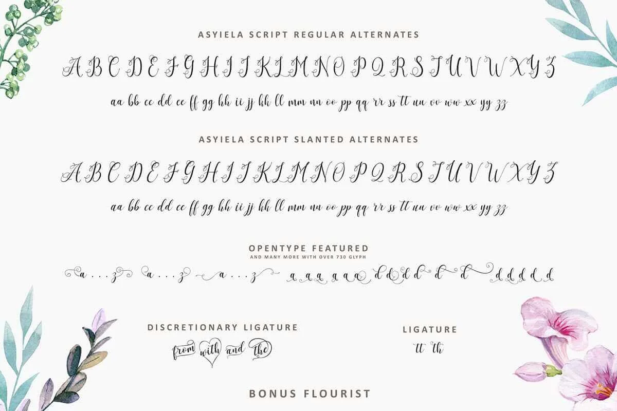 Asyiela Script Font Preview 7