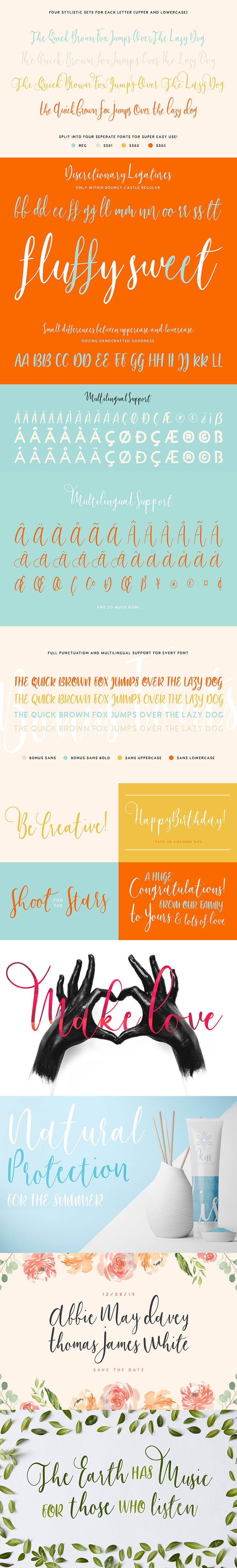 Free Bouncy Castle Modern Calligraphy Font Family
