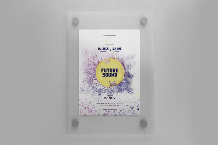 Free Frosted Glass Flyer Mockup