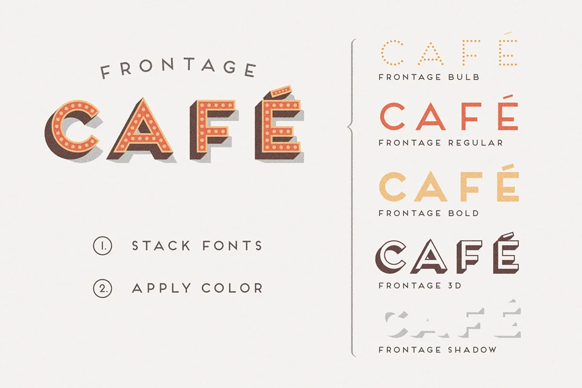 Frontage Outline Display Font Preview 2