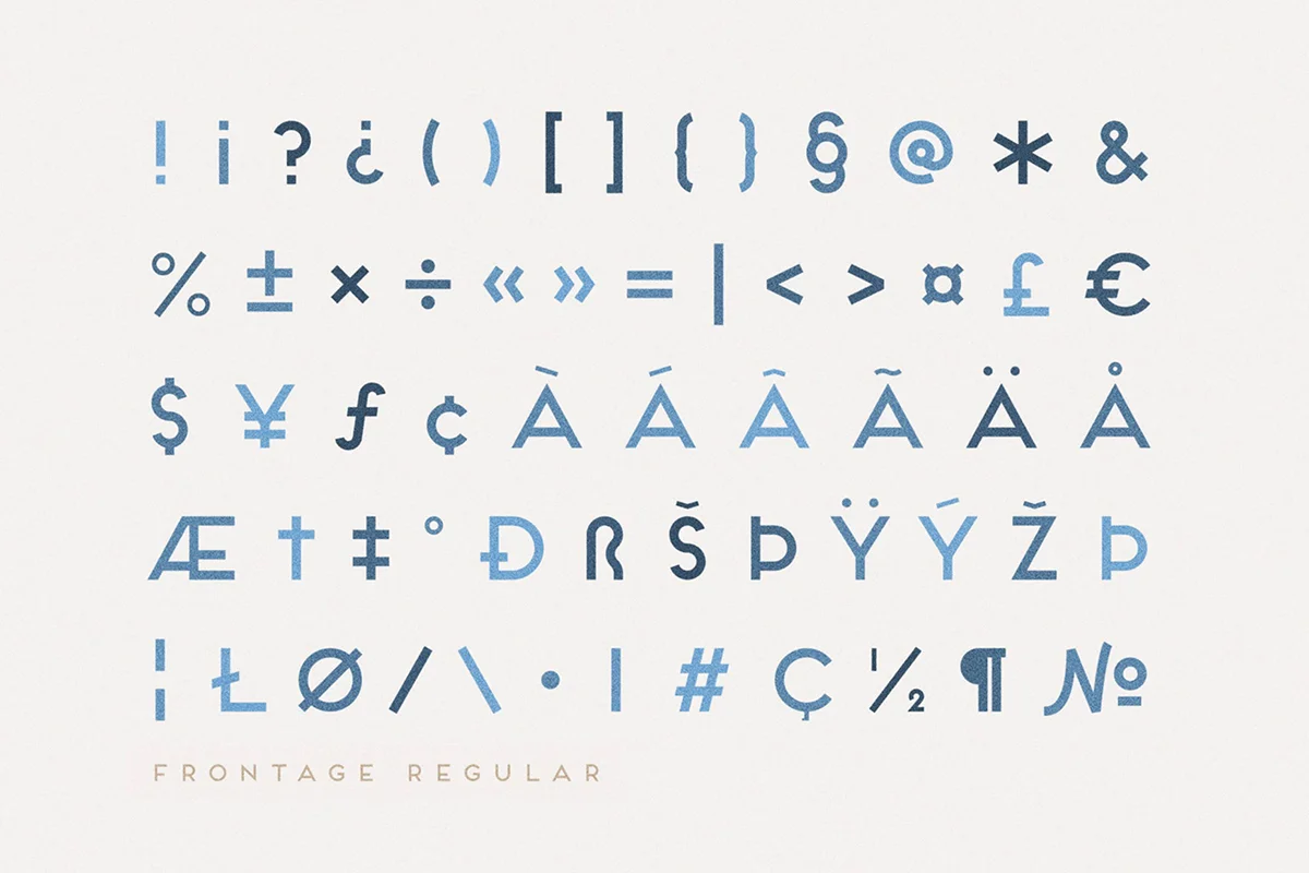 Frontage Outline Display Font Preview 4