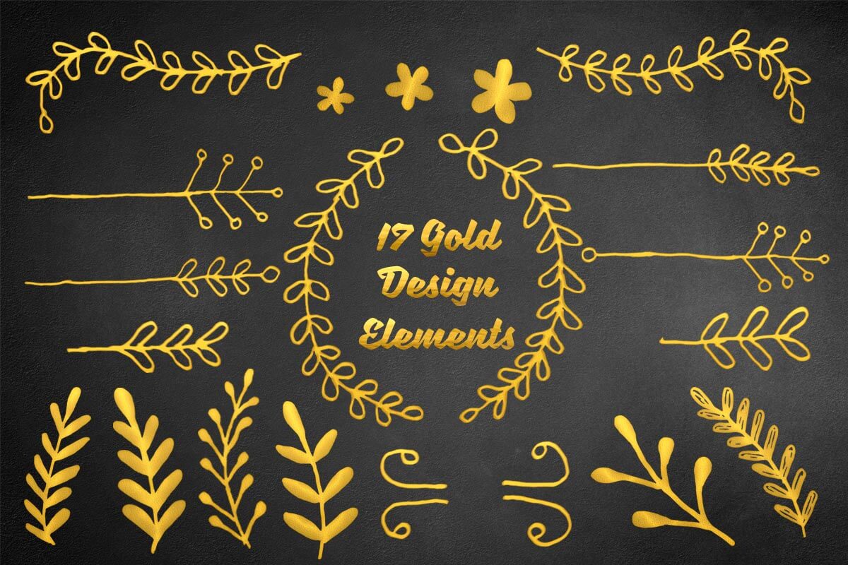 17 Free Gold Design Elements